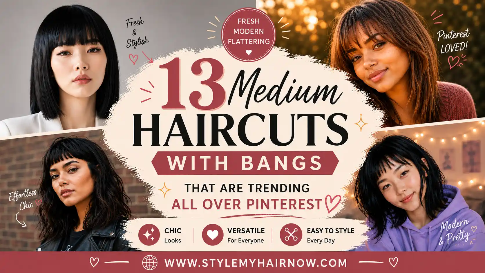 Medium haircuts with bangs
