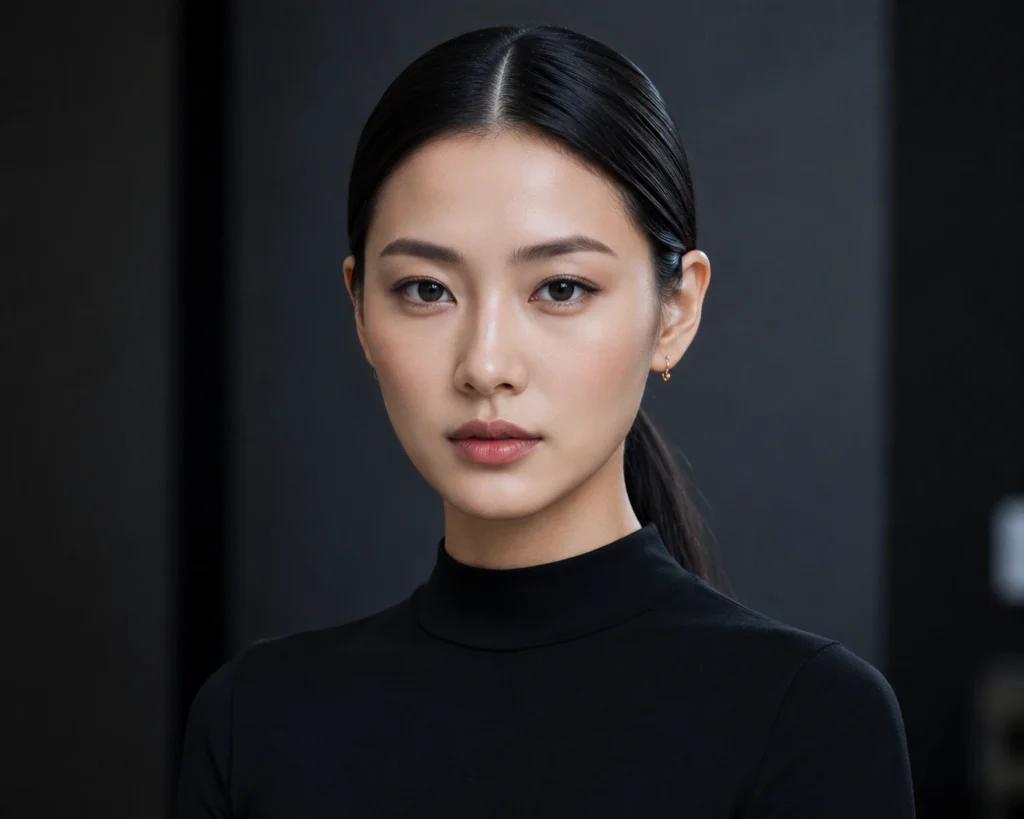 Straight Hair Pulled Into a Low Sleek Ponytail