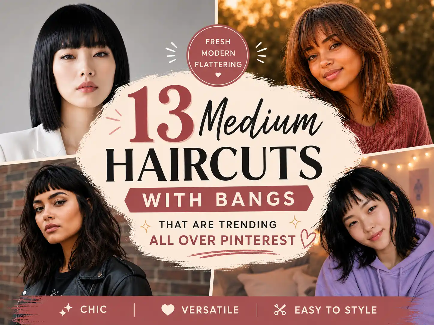 Medium Haircuts with Bangs That Are Trending All Over Pinterest