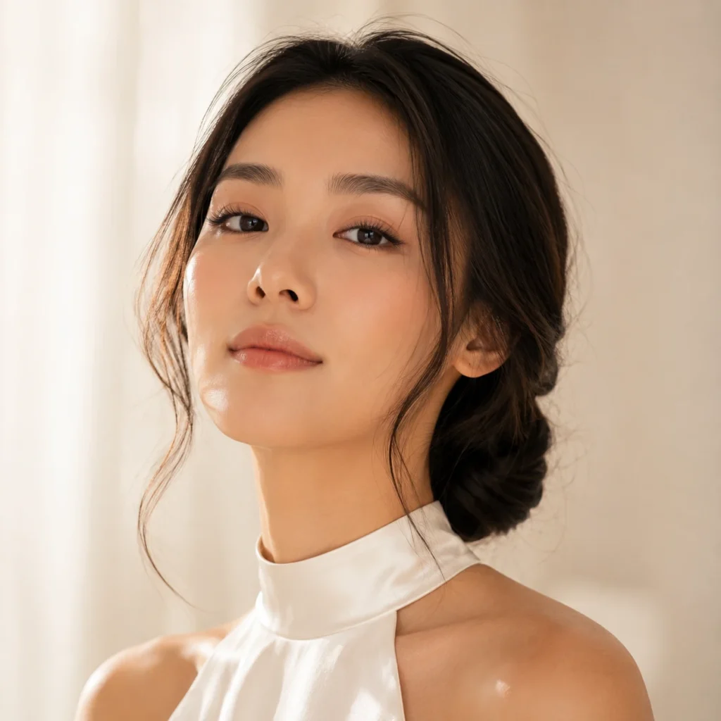 Low Chignon with Wispy Pieces