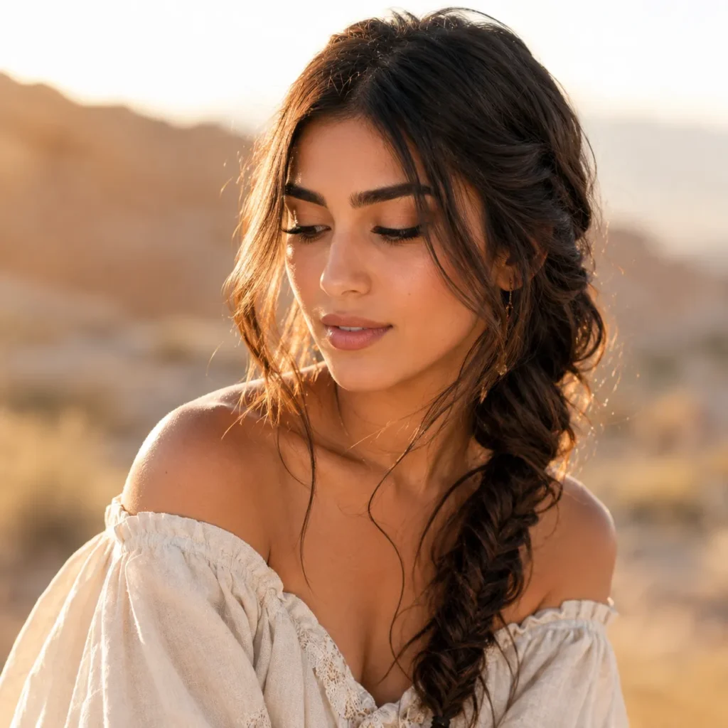 Fishtail Braid Over One Shoulder