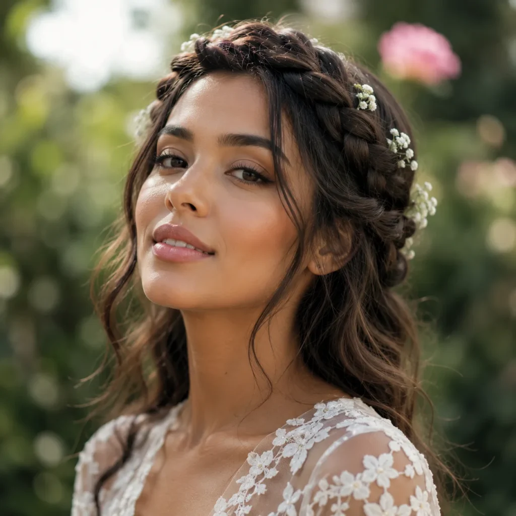 Crown Braid with Flowing Length