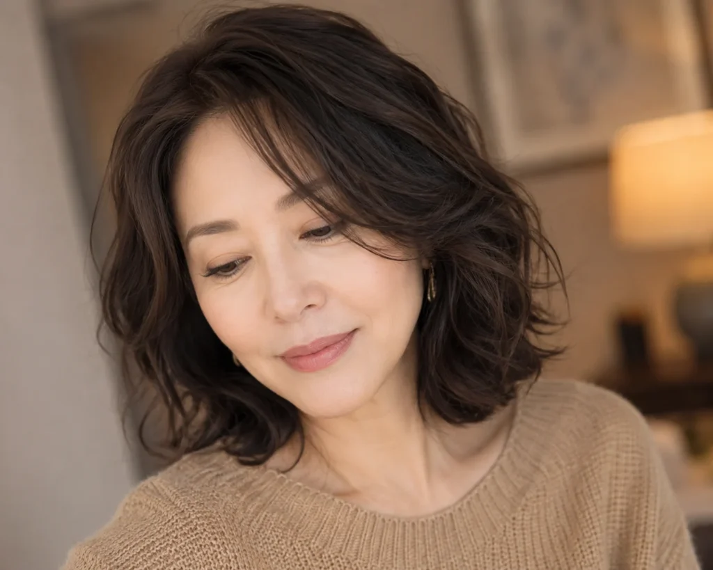 Textured Waves on a Collarbone Cut