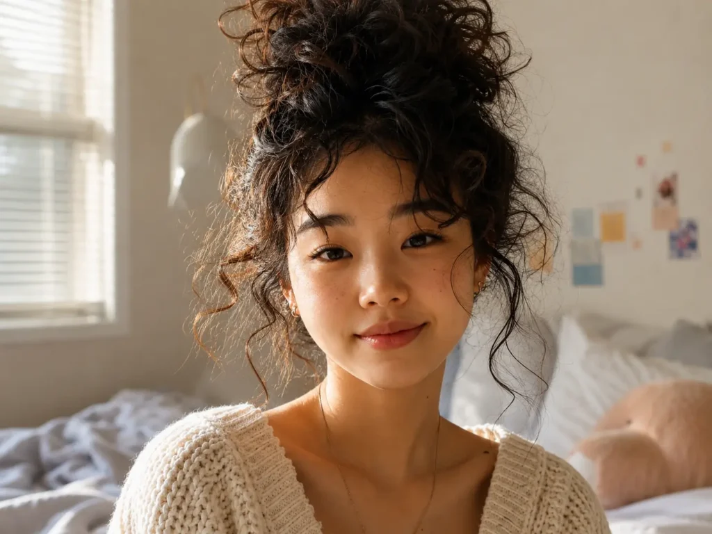 Messy Curly Bun
