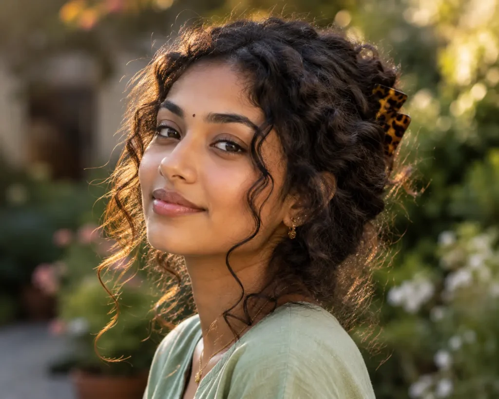 Loose Curls with a Claw Clip