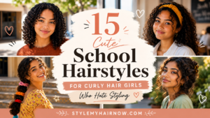 Cute School Hairstyles for Curly Hair Girls Who Hate Styling